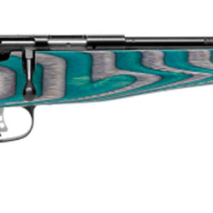 Savage Arms 13802 Rascal Minimalist Youth 22 LR 1rd 16.12" Matte Black Threaded Barrel, Satin Black Carbon Steel Receiver, Gray & Teal Hybrid Boyds Minimalist Laminate Stock, Right Hand