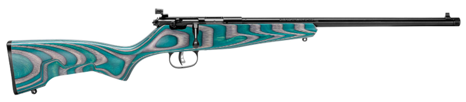 Savage Arms 13802 Rascal Minimalist Youth 22 LR 1rd 16.12" Matte Black Threaded Barrel, Satin Black Carbon Steel Receiver, Gray & Teal Hybrid Boyds Minimalist Laminate Stock, Right Hand