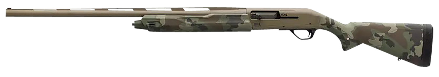 Winchester Repeating Arms 511313291 SX4 Hybrid Hunter 12 Gauge 3.5" Chamber 4+1 2.75" 26", FDE Cerakote Rec/Barrel, Woodland Camo Furniture, Fiber Optic Front Sight Left Hand