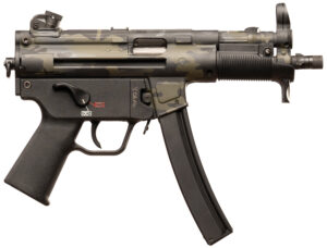 HK 81001152 SP5 Sports South Exclusive 9mm Luger 30+1 8.86" Black Steel Barrel Aluminum Woodland Camo Right Hand