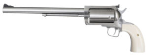 Magnum Research BFR500SW10B BFR Long Cylinder Extra Large Frame 500 S&W Mag 5 Shot, 10" Brushed Stainless Steel Barrel, Cylinder & Frame, Bisley White Laminate Grip, Exposed Hammer