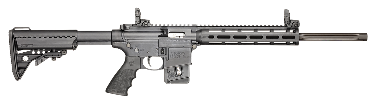Smith & Wesson 11507 M&P15-22 Performance Center Sport *MA,MD,NJ Compliant 22 LR Caliber with 10+1 Capacity, 18" Barrel, Matte Black Metal Finish & Fixed Vltor Black Synthetic Stock Right Hand