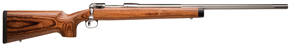 Savage Arms 01269 12 BVSS 223 Rem Caliber with 4+1 Capacity, 26" Barrel, Matte Stainless Metal Finish & Natural Brown Laminate Stock Right Hand (Full Size)