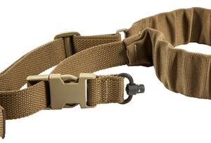 Blue Force Gear UDC200BGPBCB UDC Sling made of Coyote Tan Cordura with 35"-55" OAL, 2" W, Padded Bungee Single-Point Design & Push Button Adaptor for AR Platform