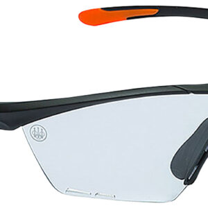 Beretta USA OC031A2354014HUNI Clash Shooting Glasses Clear Lens Black with Orange Accents Frame