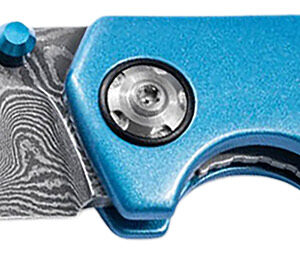 Boker 111101DAM 3.15" Drop Point Damascus Blade Blue Aluminum Handle